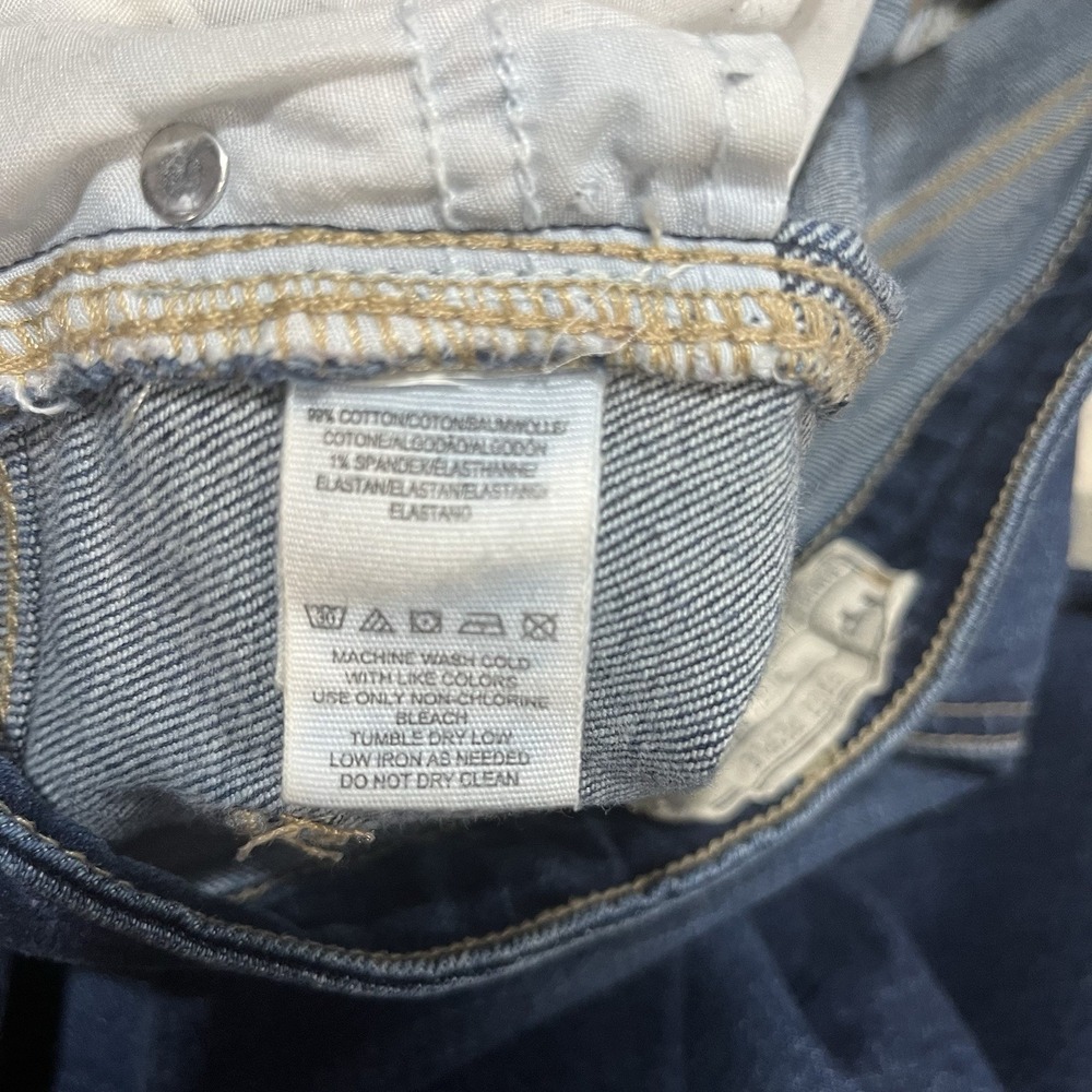 We The Free Free People‎ Mid-Rise Raw Hem Dark Wash Blue Cropped Ankle Jeans, 26 - Picture 7 of 8